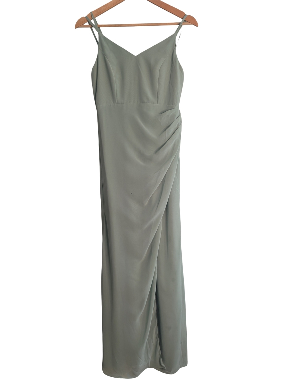 Azazie Leo Junior Mermaid V-Neck Pleated Chiffon Dress Size J 14